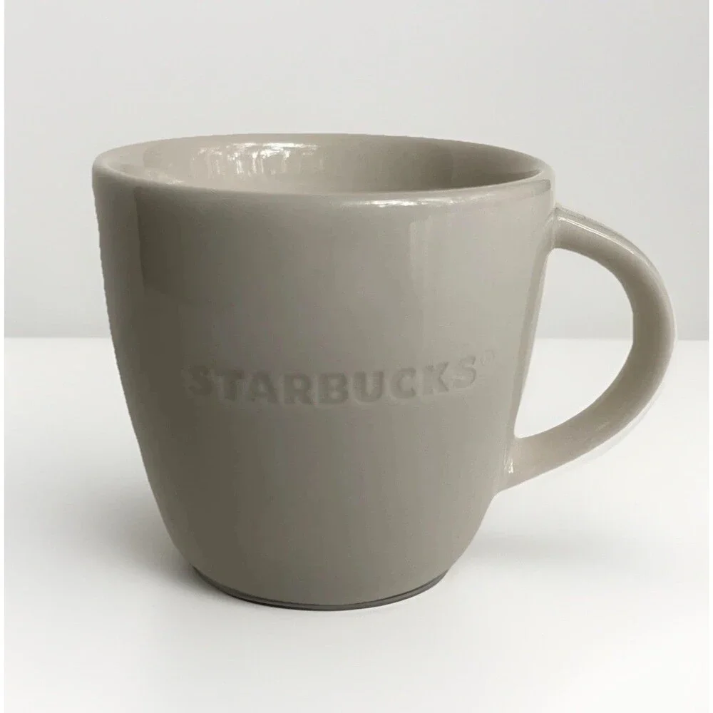 Starbucks White Ceramic 3oz Demitasse Espresso Tasting Mug Embossed Mini Cup